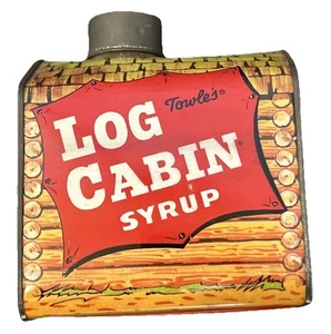Vintage Towle's Log Cabin Syrup Tin Bank Cowboy Cowgirl Mother Very Nice! - Picture 1 of 9