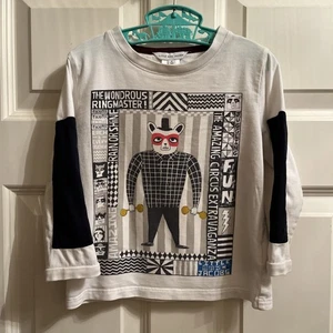 LITTLE MARC JACOBS Boys Size 4 L/S Tee T-Shirt Circus Theme READ - Picture 1 of 7