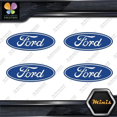 Compatible Ford Oval Wheels Rim Center Caps 4 MINI SIZE Decals Stickers Vinyl Foto 1 de 4