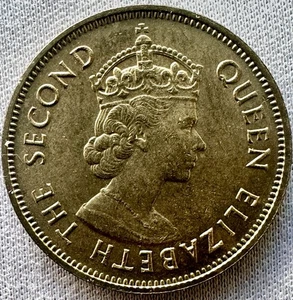 Hong Kong 1960 10 centavos - Isabel II níquel latón KM# 28,1 SIN CIRCULAR - Imagen 1 de 2