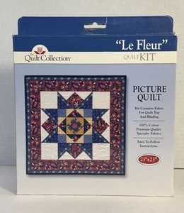 The Quilt Collection "Le Fleur" Quilt Kit - Picture Quilt 23" x 23" Open Package - Picture 1 of 7