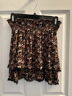 Hollister Black Floral Skirt Size Small - Image 1 of 4