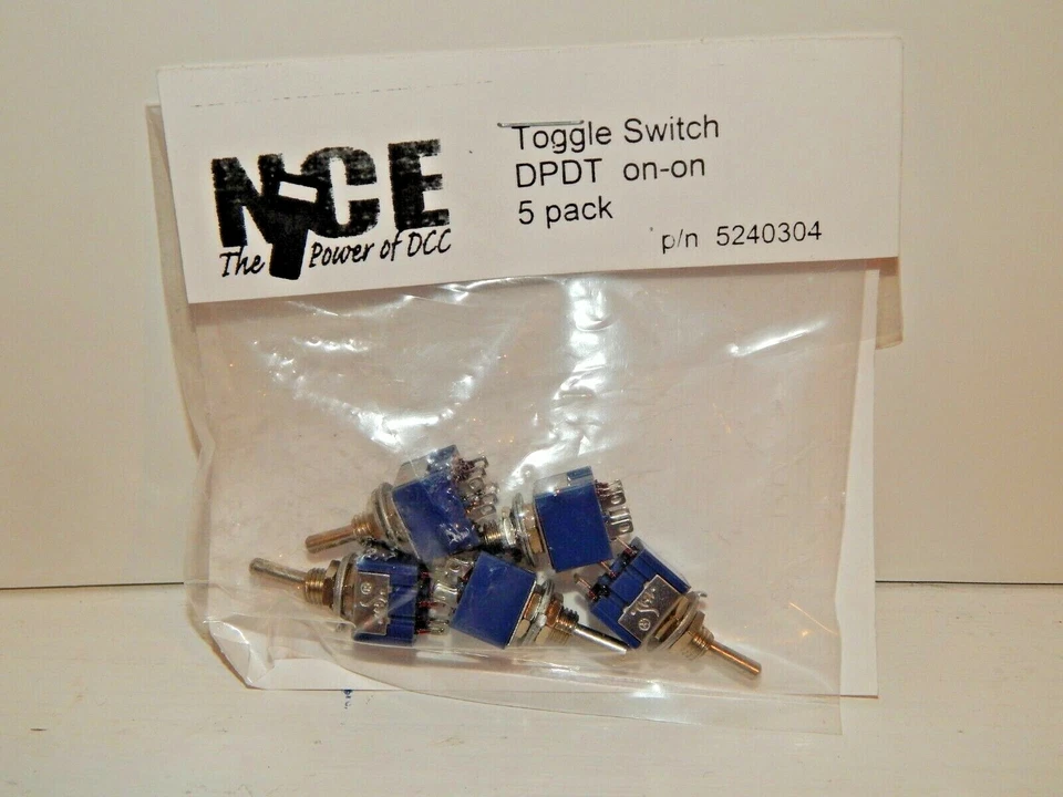 NCE #304 5-Pack DPDT Toggle Switches NEW - Image 1 of 1