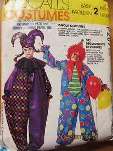 McCALLS CLOWN COSTUMES PATTERN - 2 HOUR COSTUMES -  P207  -  SM  31/32 - Picture 1 of 2