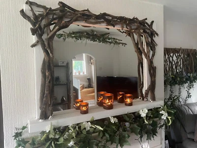 Whitewash Sculptured Driftwood Mirror - Image 1 of 2