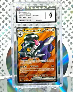 Tarjeta Pokémon rara secreta arte completo CGC 9 Revavroom EX 216/197 Obisidan Flames - Imagen 1 de 1