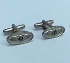 Bentley Car Oval Mens Metal Cufflinks in gift box - silver colour 