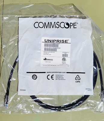 NEW Commscope Uniprise UC1BBB2-01F007 Cat6 Patch Cord, UNC6-BK-7F, Black, 7ft - Image 1 of 4