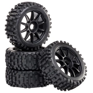 Buggy Reifen Felgen Set Attack mit 10-Speichenfelge schwarz 1/8 4 Stück partCore - Bild 1 von 2