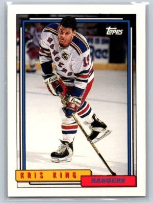 1992-93 Topps #509 Kris King New York Rangers Hockey Card - Image 1 of 2