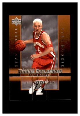 2003-04 UPPER DECK ROOKIE EXCLUSIVES #28 TRAVIS HANSEN HAWKS - Image 1 of 2