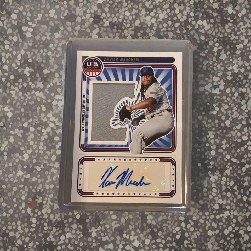 /199 Xavier Meachem 2024 Panini Stars & Stripes Auto Relic Beloit Sky Carp USA - Image 1 of 2