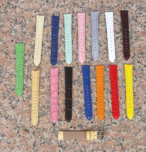 Genuine Calf Genuine Leather Interchangeable Watch Band Mens Womens Ladies Strap - Picture 1 of 16