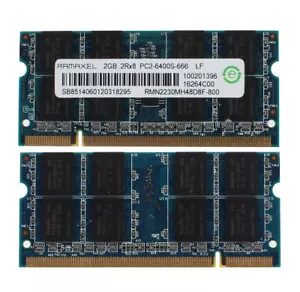 2X Ramaxel 2GB 2RX8 PC2-6400S Memory DDR2 800Mhz Laptop SODIMM Notebook RAM - Picture 1 of 8