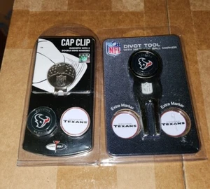 Gorra de golf Houston Texans clip magnético con 2 marcadores de bola de doble cara herramienta Divot - Imagen 1 de 2