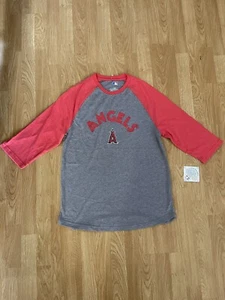 MLB Los Angeles ANGELS Men’s Baseball Shirt Gray Size M-NEW - Picture 1 of 4