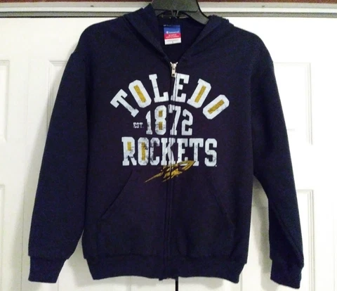 CHAMPION TOLEDO ROCKETS NAVY BLUE ZIP UP HOODIE SWEATSHIRT YOUTH SIZE LARGE Cover