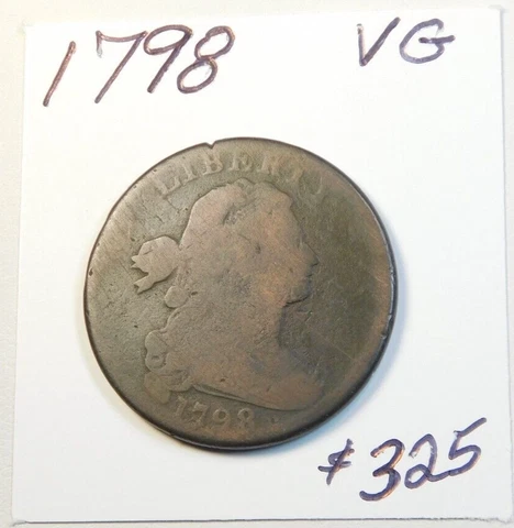 1798 100% ORIGINAL V.G. DRAPED BUST LARGE CENT - CHOCOLATE BROWN - NEVER CLEANED Cover