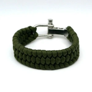 Bracciale Paracord Corda Verde Militare in Acciaio Sopravvivenza per Uomo con da - Foto 1 di 1
