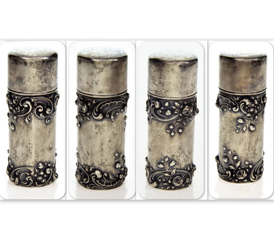 ANTIGUO FRASCO TOCADOR VICTORIANO GORHAM ESTERLINA REPUJADORA C.1890 Foto 1 de 4