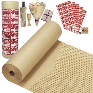 Honeycomb Packing Paper Wrap 15''x250', Substitute Alternative for Bubble Cus... - Picture 1 of 7