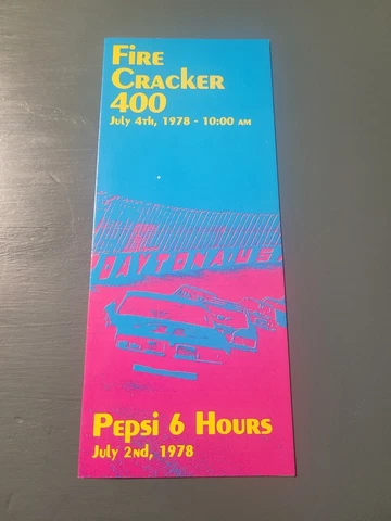 1978 Daytona Int. Speedway Firecracker 400 Ticket Brochure David Pearson Win Cover