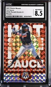 2021 Panini Mosaic HOT SAUCE Ronald Acuna Jr. HOT SAUCE MOSAIC #HS6 CGC 8.5 - Picture 1 of 9