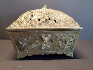 QUEMADOR DE INCIENSO DE BRONCE/LATÓN CHINO DE COLECCIÓN MURCIÉLAGOS/ONDAS FIRMADOS - Imagen 1 de 12