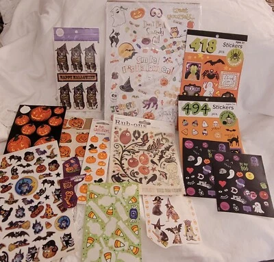 Lote grande vintage de folhas adesivas de Halloween Mrs Grossman Punch Studio Disney EOS  - Imagem 1 de 4