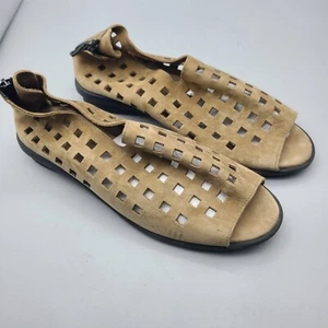 Arche Sandals Tan Drick Slip On Nubuck Leather Open Toe Women Sz 39 US 8 France - Picture 1 of 13