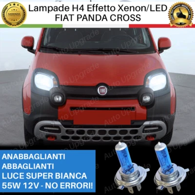 COPPIA LAMPADINE H4 PER FIAT PANDA CROSS EFFETTO XENON LED ULTRALUMINOSI - Immagine 1 di 4