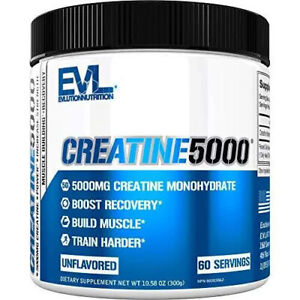 Evlution Pure Creatine 5000 Monohydrate Pre and Post Workout Unflavored 300g
