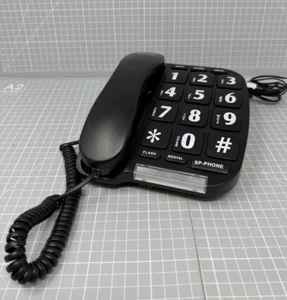 Aidapt łatwy do odczytania duży przycisk czarny zestaw głośnomówiący telefon domowy VM314 - Zdjęcie 1 z 6