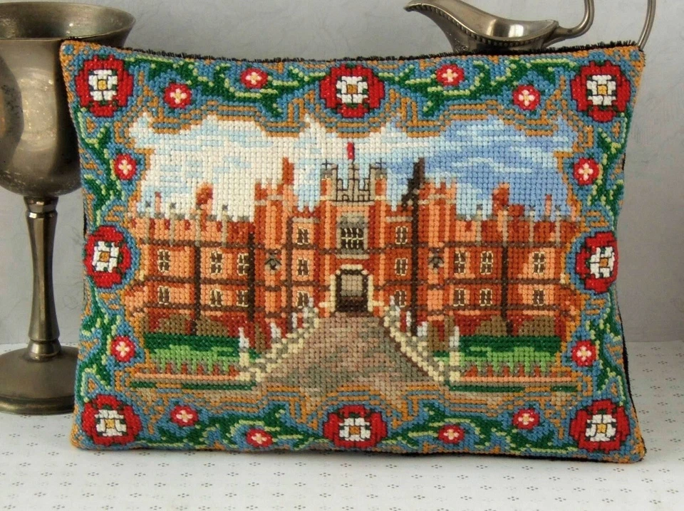 Hampton Court Palace Counted Cross Stitch Mini Cushion Kit, Sheena Rogers Design - Image 1 of 2