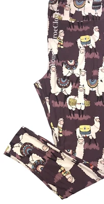 OS LuLaRoe Leggings Llama Alpaca on Mauve Purple NEW 259534 - Image 1 of 3