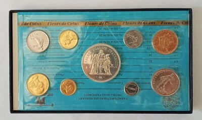 法国1977年Monnaie De Paris Fleurs De硬币套装 — 第 1/2 张图片