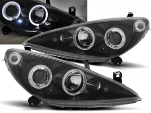 PEUGEOT 307 2001 2002 2003 2004 2005 HEADLIGHTS LPPE10 ANGEL EYES - Picture 1 of 1