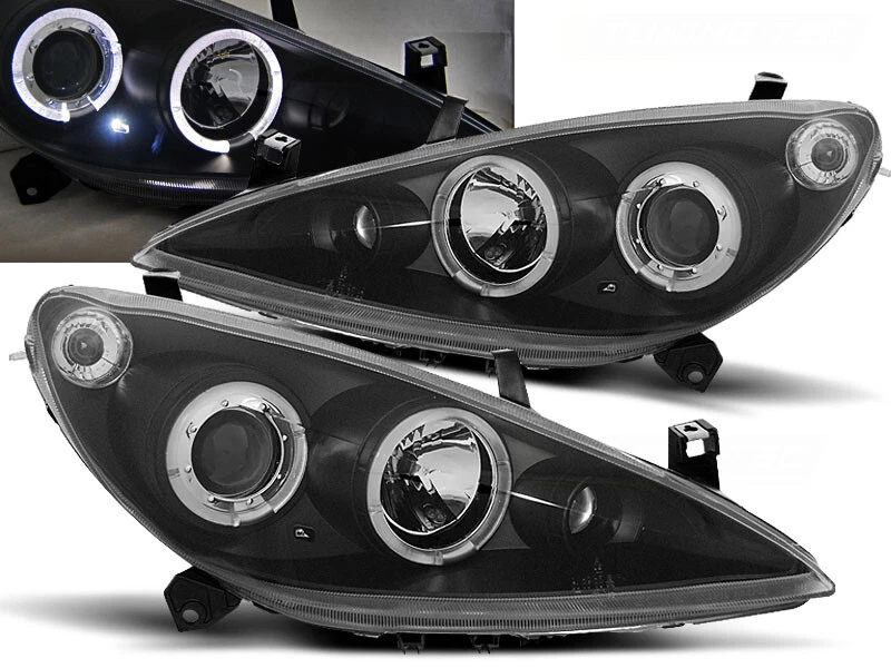PEUGEOT 307 2001 2002 2003 2004 2005 HEADLIGHTS LPPE10 ANGEL EYES - Image 1 of 1
