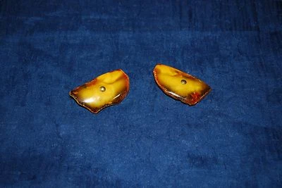 Gemelos vintage de yema de huevo natural ámbar báltico 18 gr Foto 1 de 3