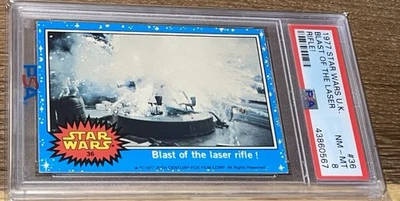 1977 STAR WARS U.K. BLAST OF THE LASER RIFLE! ROOKIE CARD PSA 8 NM-MINT POP 5!!! - Image 1 of 2