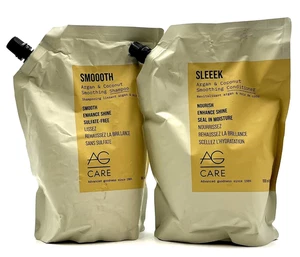 AG Care Smoooth Argan & Coconut Smoothing Shampoo/Sleeek Conditioner 33.8 oz - Picture 1 of 6