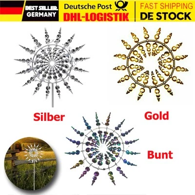 Garten Metall Windmühle30CM Magische Wind Spinner Einzigartige Windrad Dekor NEU - Bild 1 von 4