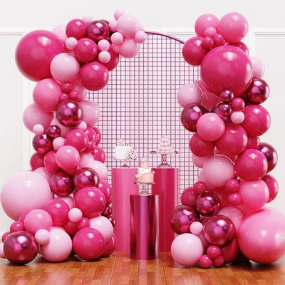 Pink Balloon Garland Arch Kit for Birthday, Wedding, Baby Shower Decorations - Image 1 of 4