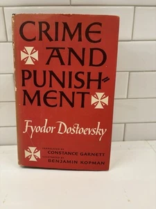 Vintage 1956 Fyodor Dostoevsky Crime and Punishment Random House Book HC DJ - Foto 1 di 17
