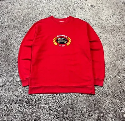 Burberrys of London Vintage Red Embroidered Sweatshirt Size M - Image 1 of 4