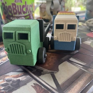 2 Recycled Plastics Toy Trucks Luke's Toy Factory Interchangeable Parts STEM USA - Picture 1 of 6