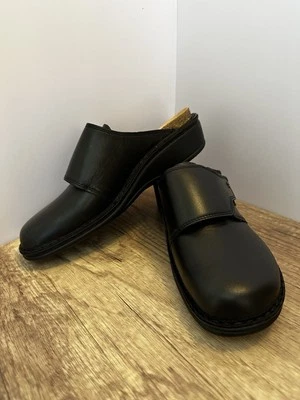 FINN комфорта женщин NAPPASEDA SCHWARZ черный кожаный на танкетке мулы размер 11,5 - Изображение 1 из 4