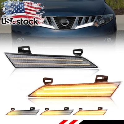 Luces LED DRL Switchback con paneles de faros de señal para Nissan Murano 2009-2014 Foto 1 de 4