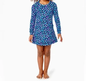 Lilly Pulitzer Girl L 10-12 Blue Spotted In the Wild Mini Beach Comber Dress - Picture 1 of 10