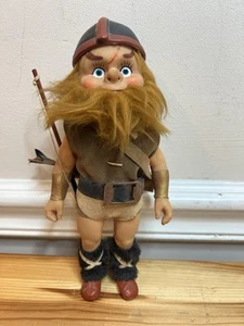 Vintage 8-9” Viking Doll Figure w/ Red Hair, Beard, Battle Scar and Bow & Arrows - Picture 1 of 10